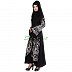 Layered abaya - Islamic dress with floral motifs